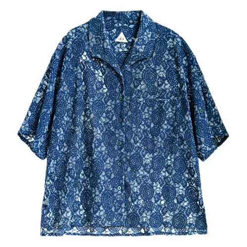 6C34 Loose Indigo Lace Shirt (블루)